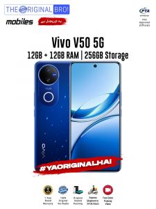 Vivo V50 5G - 12GB RAM - 256GB Storage - PTA Approved - 12 Months Warranty - Blue - The Original Bro Mobiles - TOB35